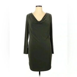 4/$25 Calvin Klein Green Scoop Neck Shift Dress Sz 8